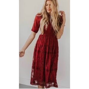 Roolee Ophelia Lace Midi Dress
